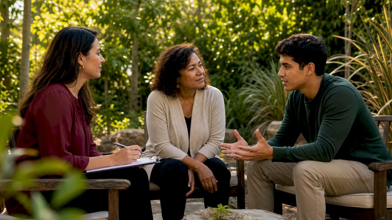 Multilingual therapist and client during session