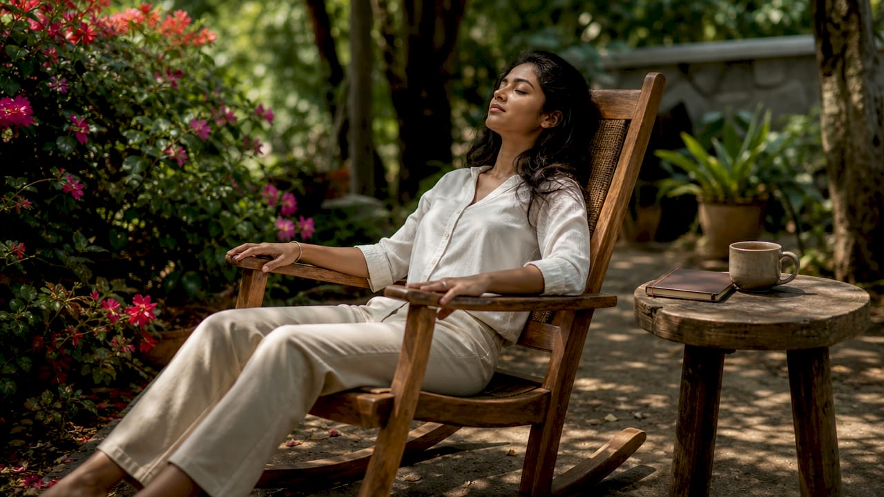 Client relaxed during RTT regression therapy session