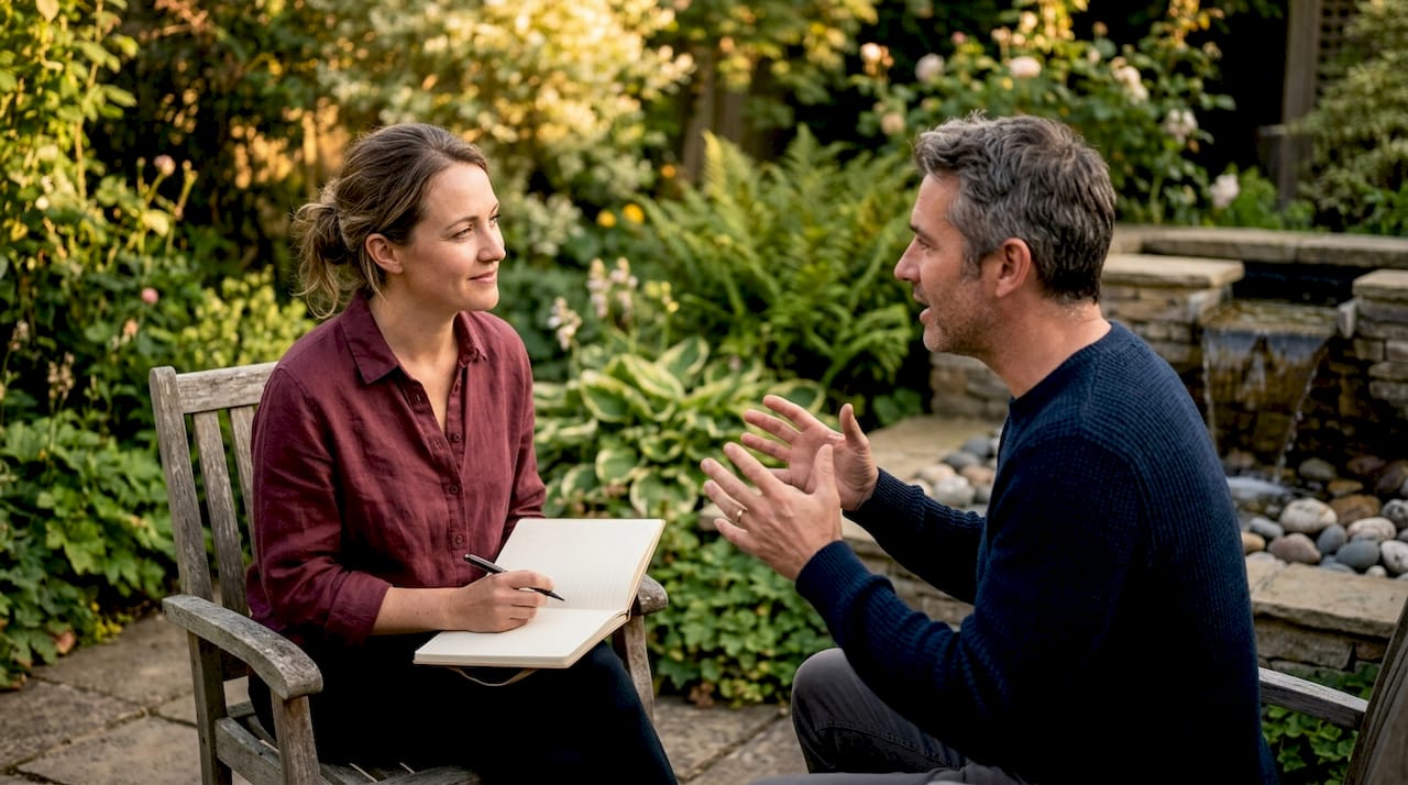 Therapist and client engaged in therapy session