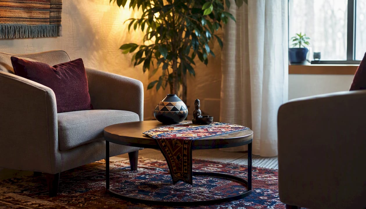 Therapy space with cultural and personalized touches