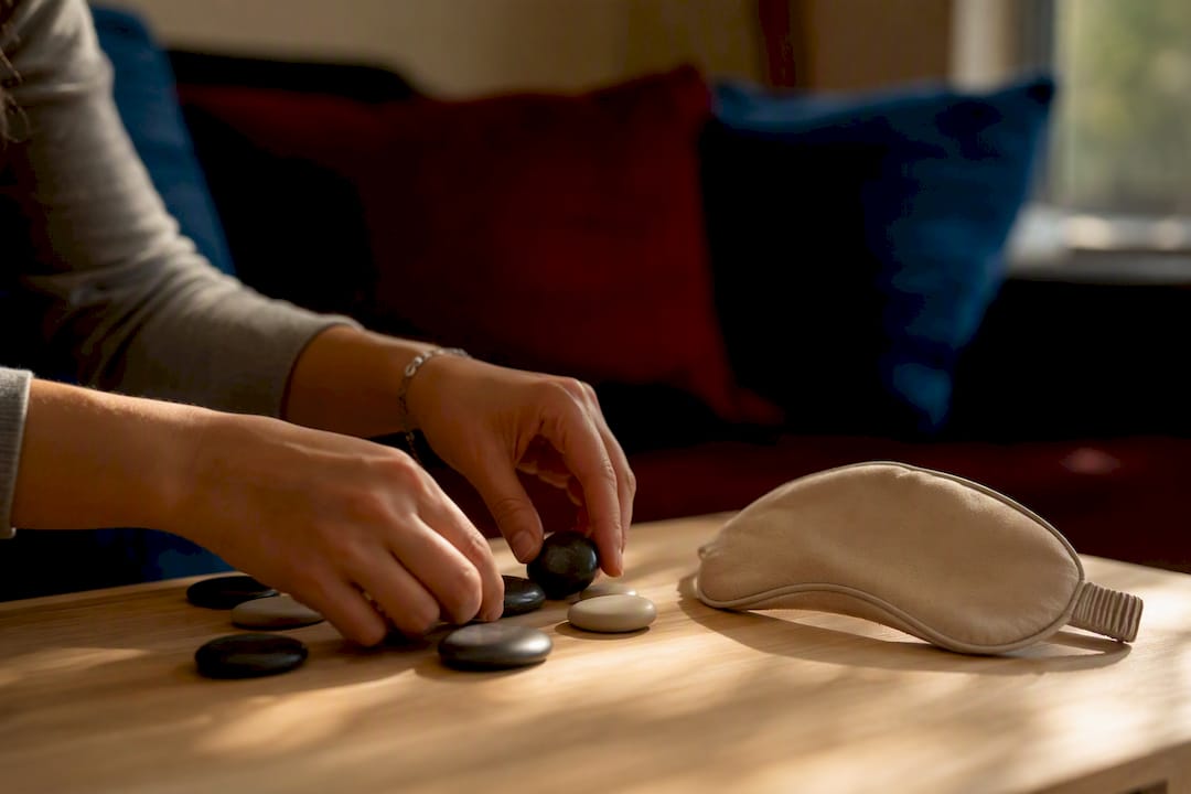 Therapy tools for trauma treatment on table