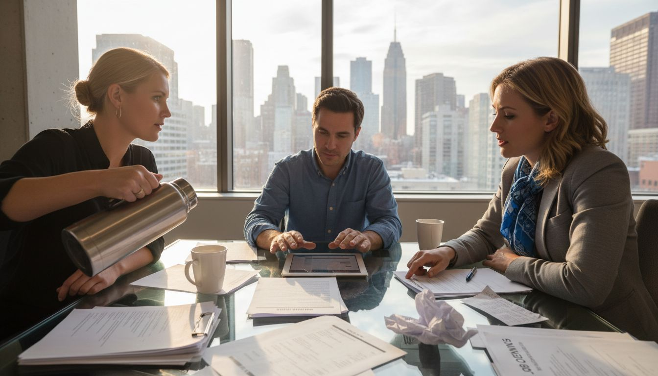 Recruitment team reviews applications together