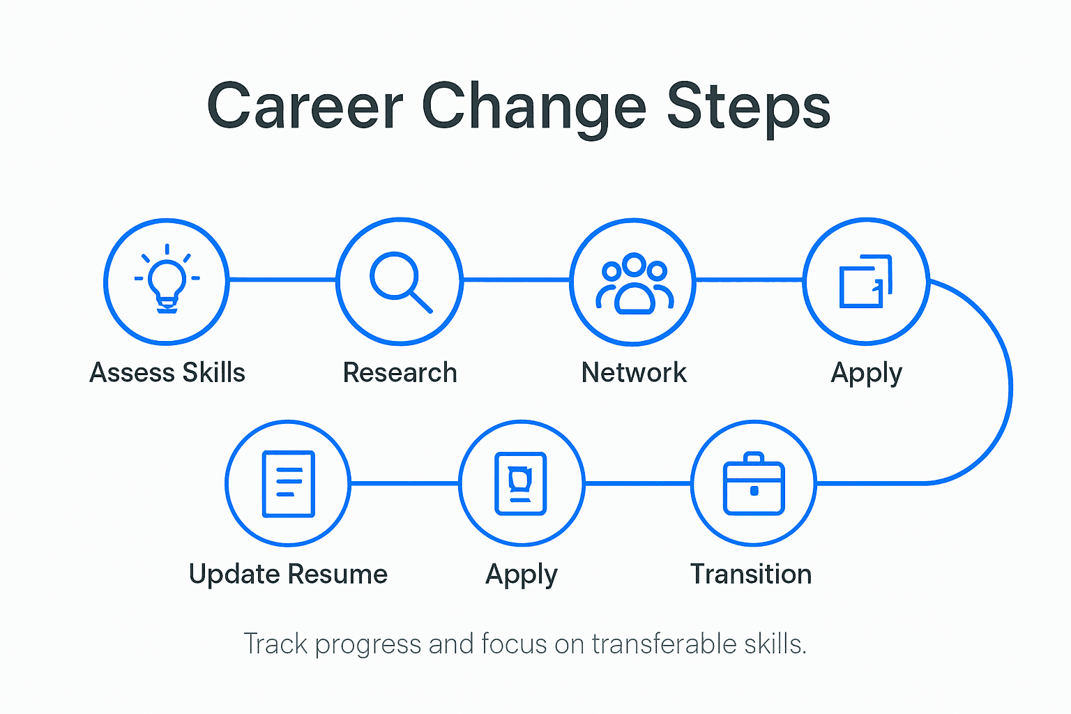 Infographic visualizing Canadian career change steps