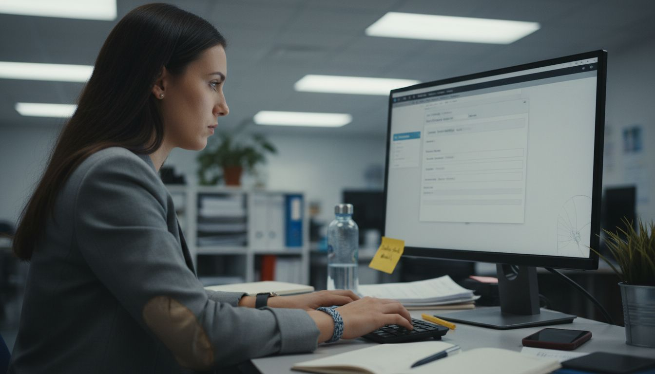 HR professional fills out job posting form