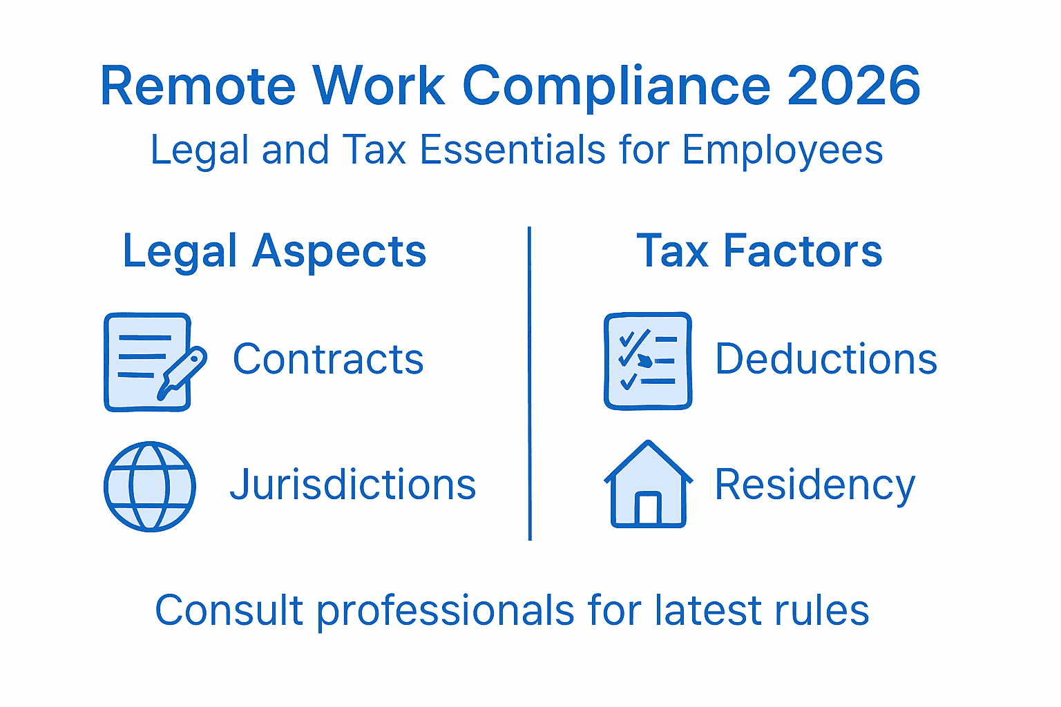 Infographic of legal and tax essentials for remote work