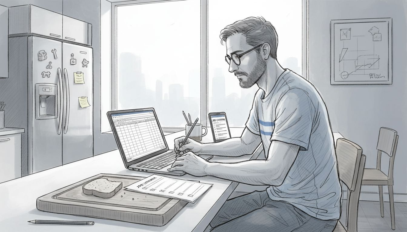 Man filling job search criteria checklist