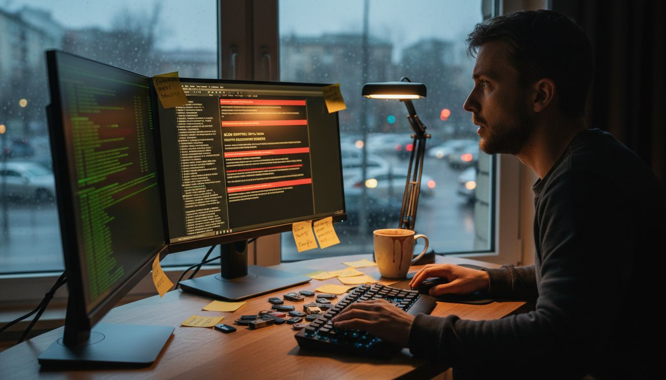 Pracownik dostrzega podejrzaną aktywność na swoim komputerze, która może świadczyć o zagrożeniu cybernetycznym.