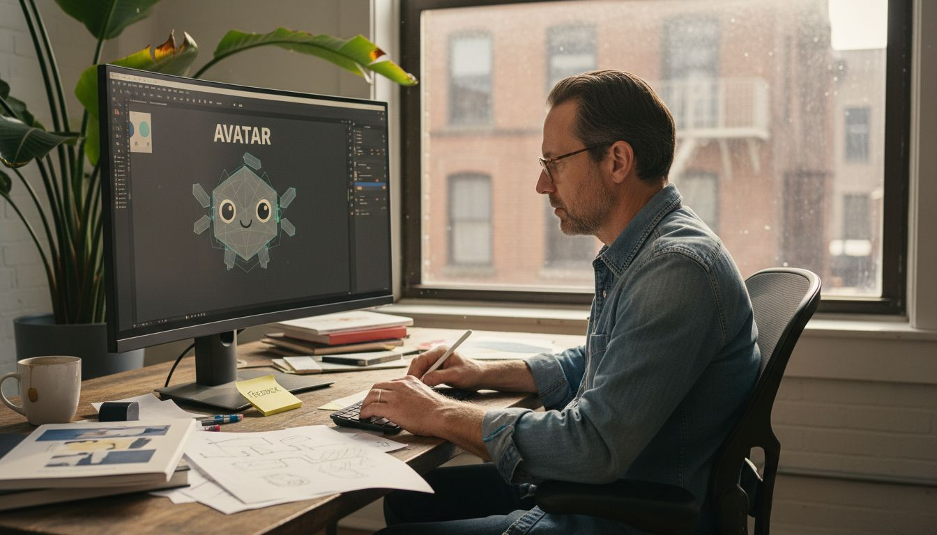 Designer customizing chatbot visual features