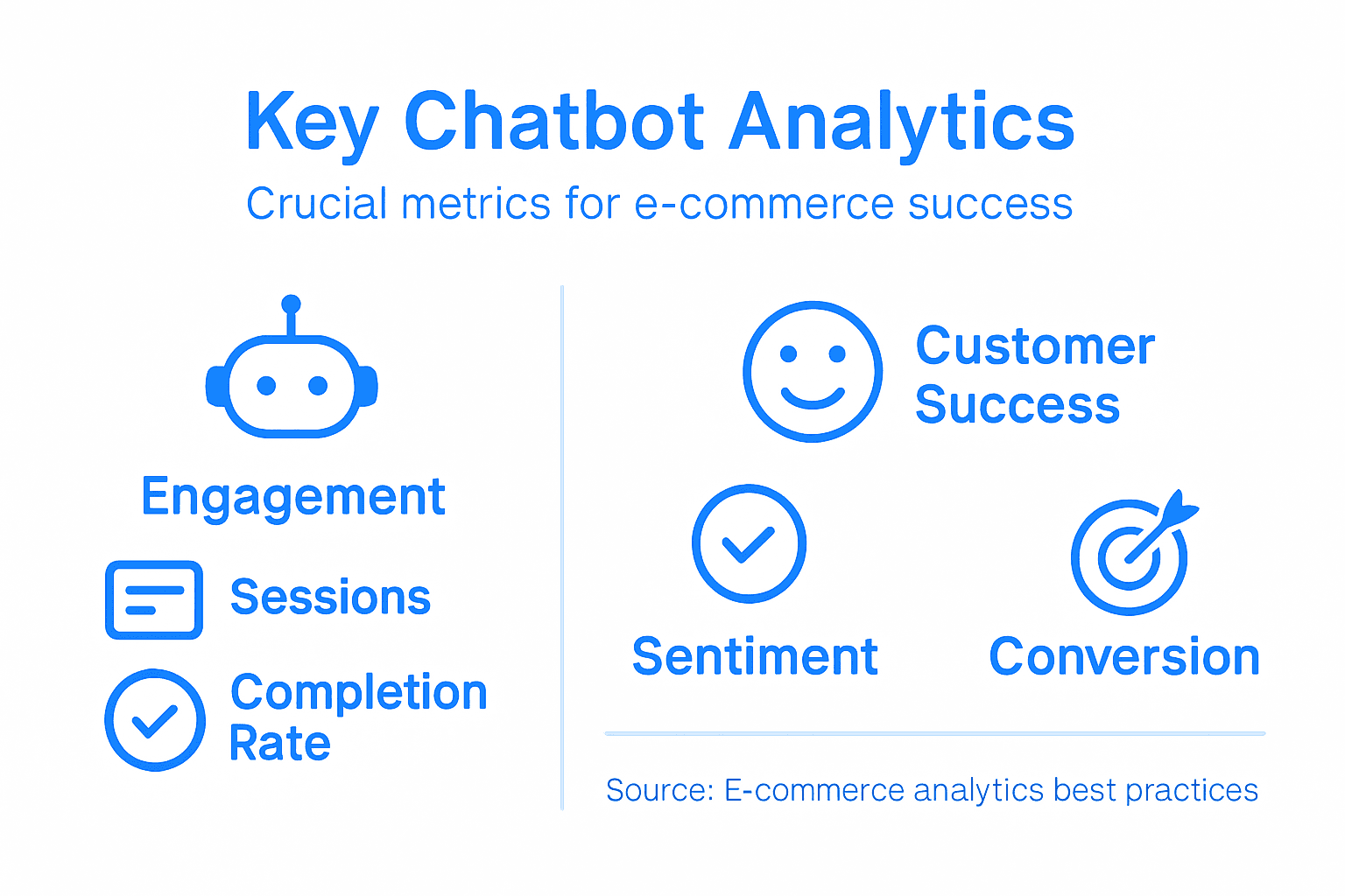 Infographic of key chatbot analytics metrics