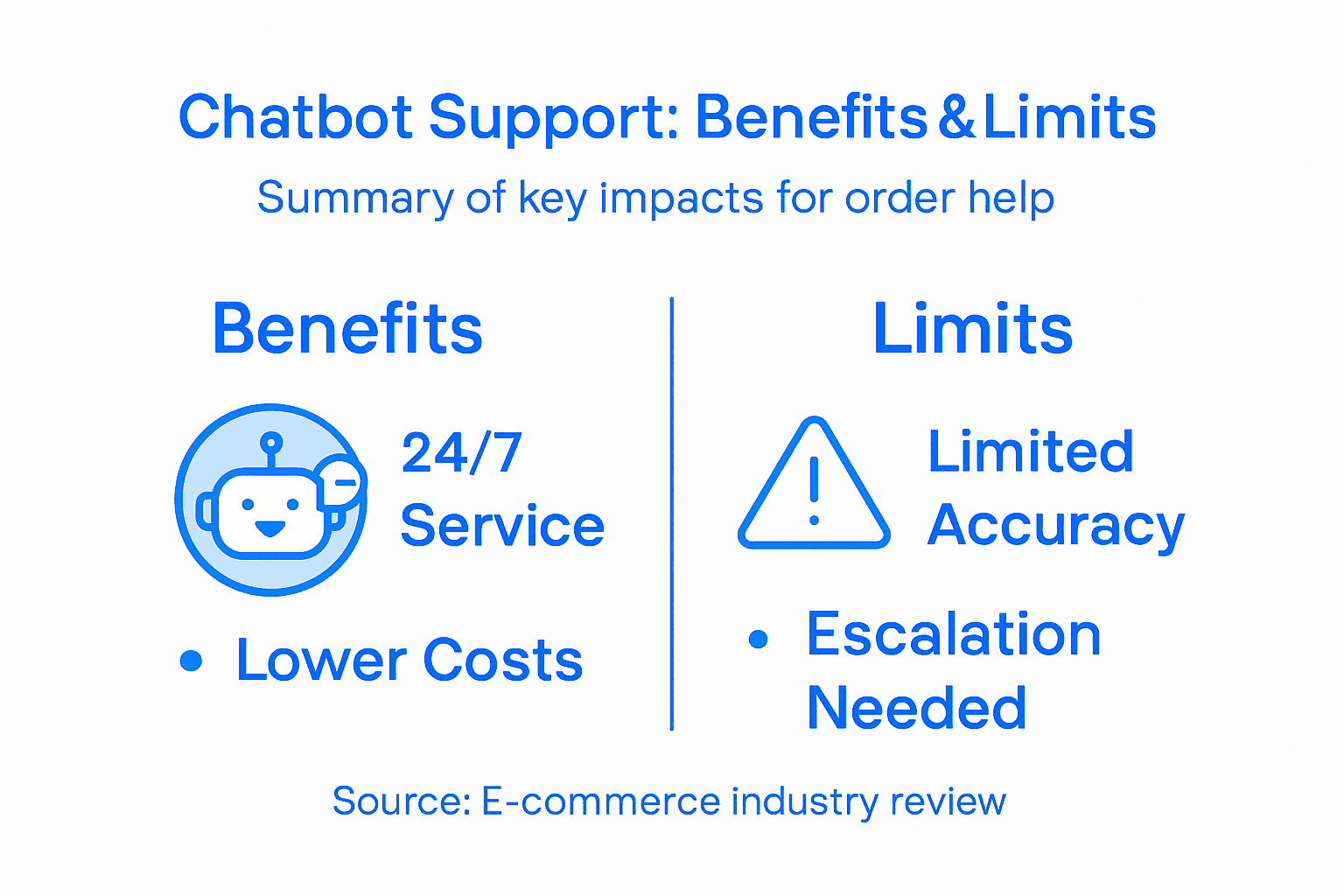 Infographic: Chatbot order support pros and cons