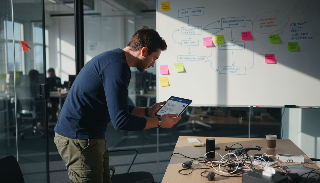 Developer testing AI chatbot interface