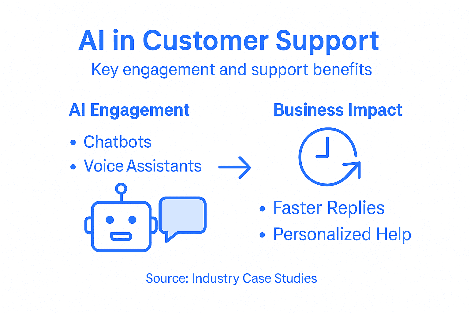 Infographic on AI benefits in support