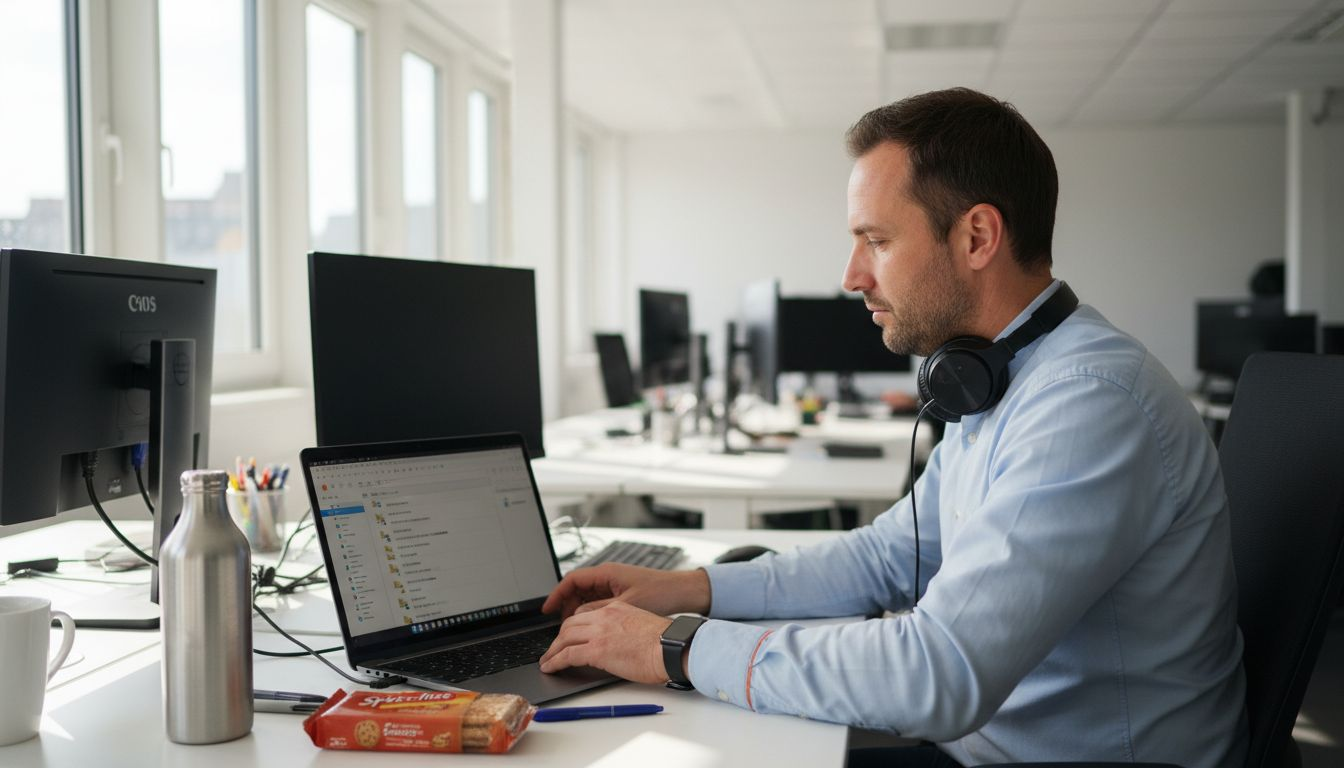 Un collaborateur travaille sur une solution digitale personnalisée.