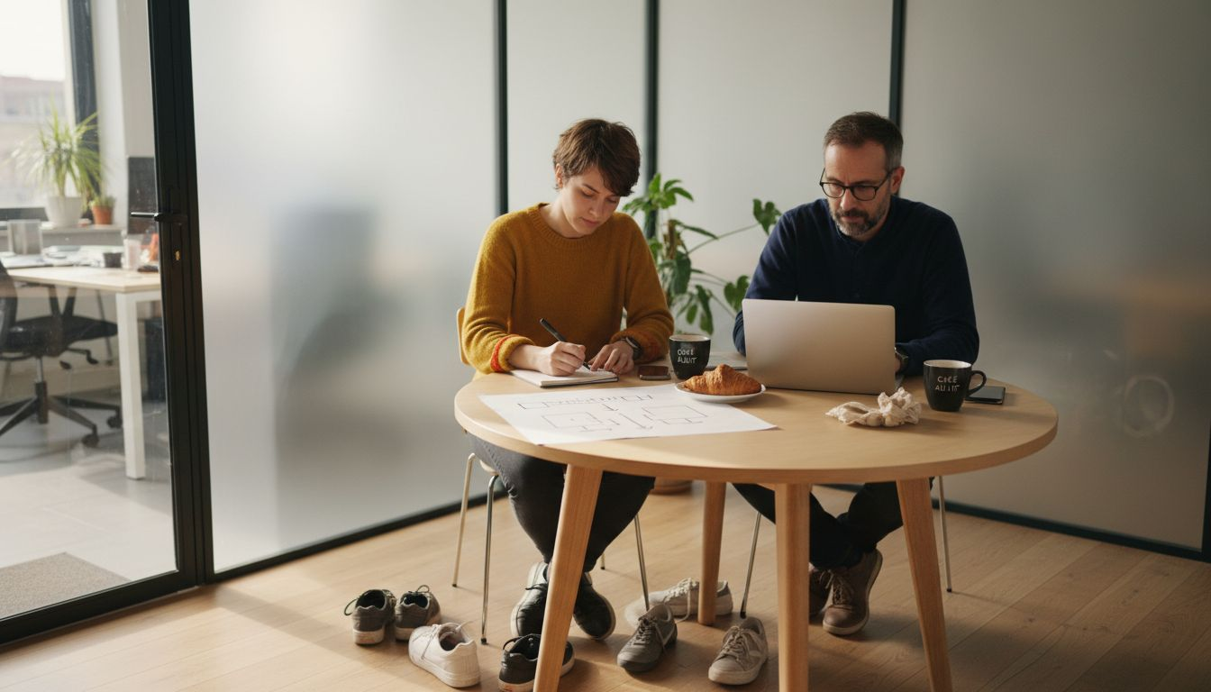 Réunion d’équipe pour échanger sur les méthodes de gestion de projet hybrides