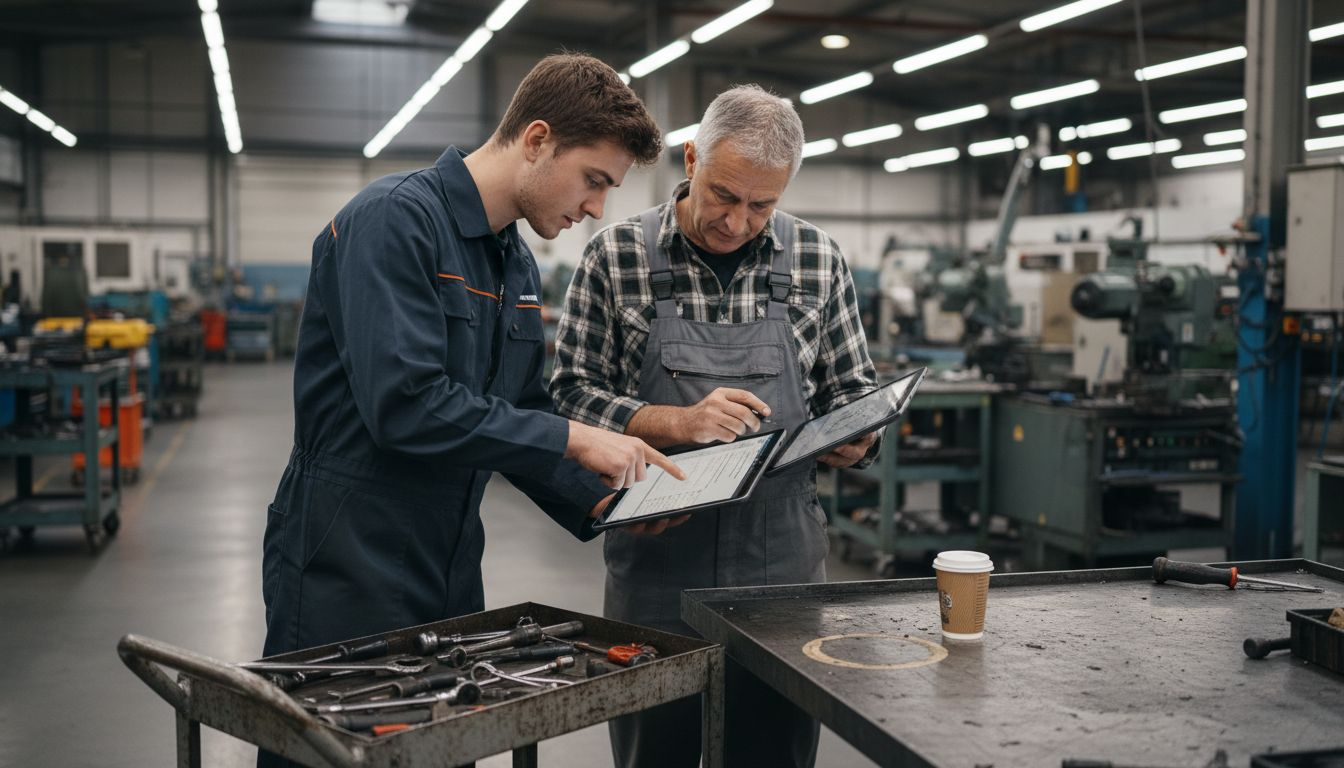 Des opérateurs en industrie qui travaillent directement sur le terrain avec des tablettes numériques