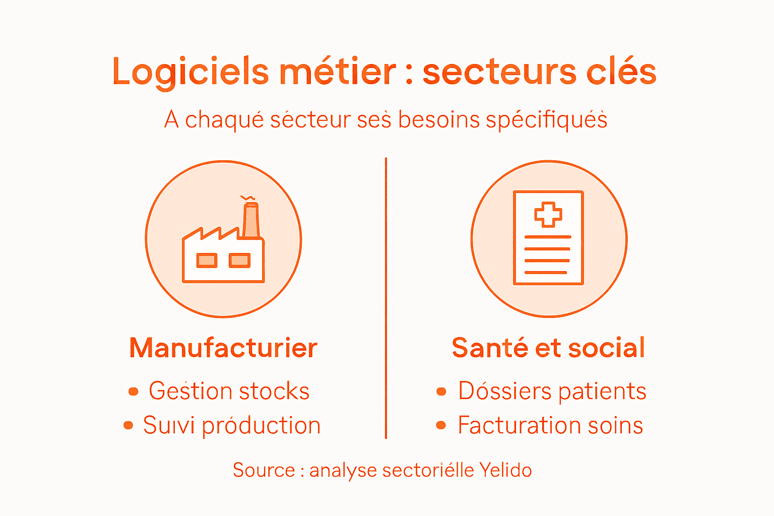 Découvrez en un coup d’œil les principaux logiciels professionnels utilisés dans chaque secteur d’activité grâce à notre infographie.