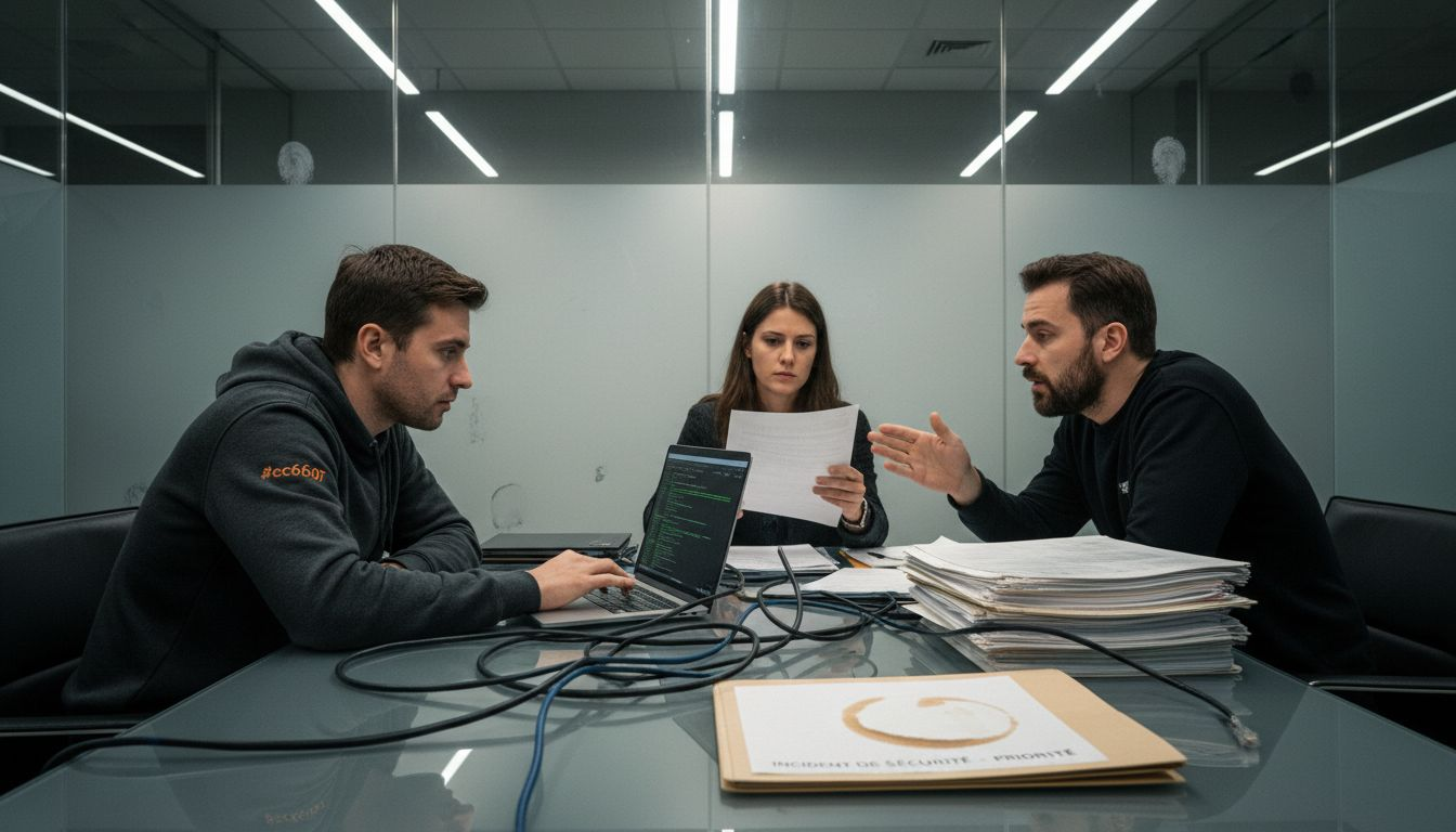 L’équipe informatique passe en revue les rapports de sécurité lors de sa réunion.