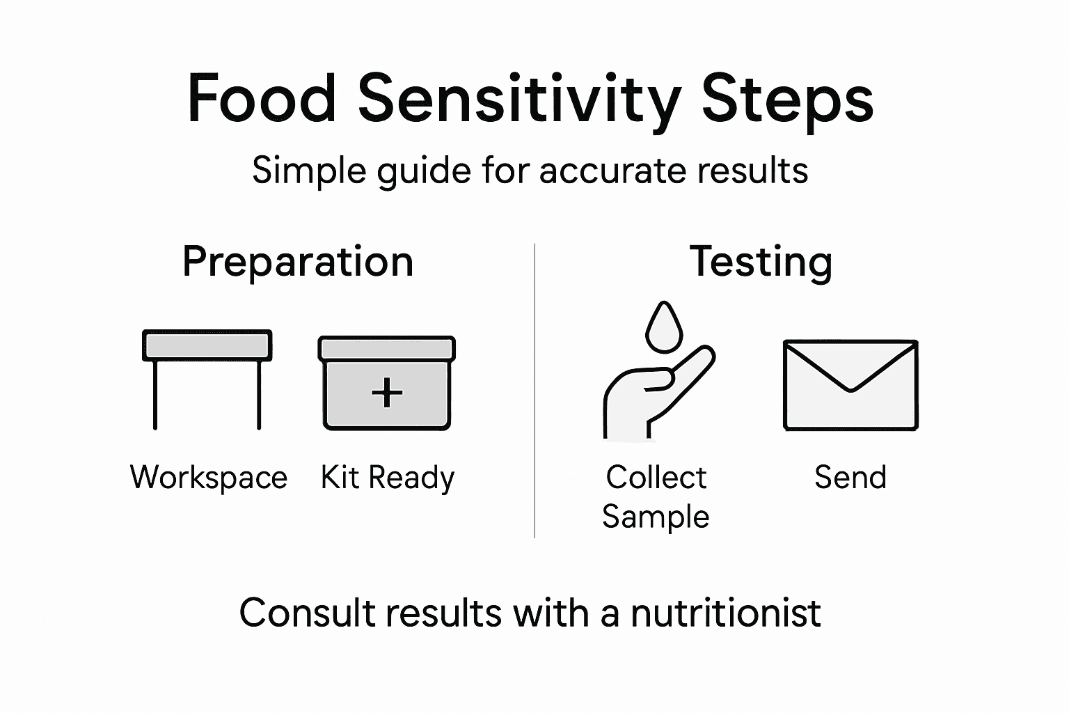 Infographic simple steps in food sensitivity testing