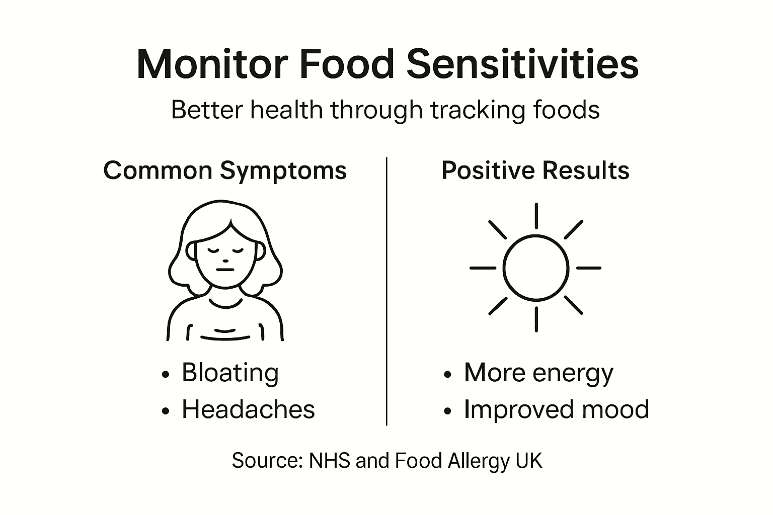 Infographic on tracking food sensitivities and results