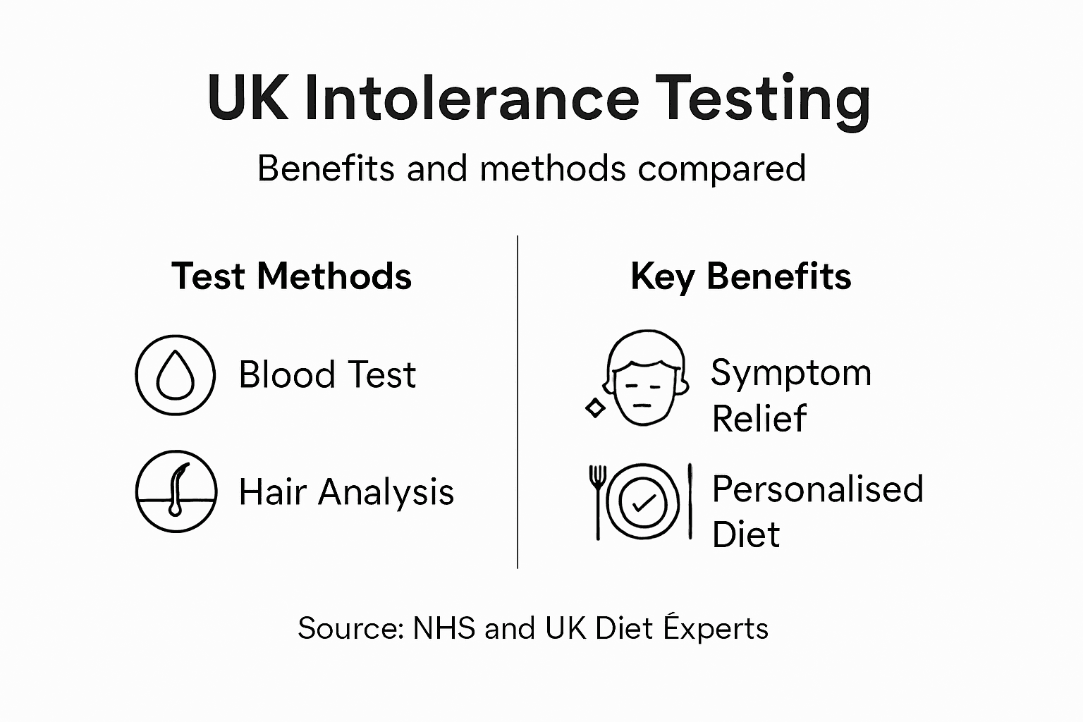 Infographic summarising intolerance testing in the UK