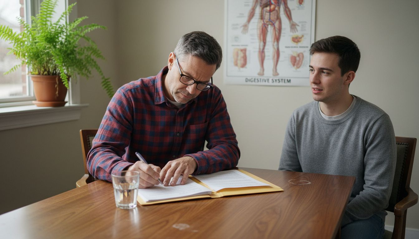 Nutritionist consulting client about food intolerance