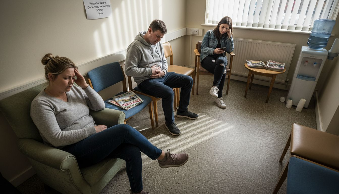 Adults show symptoms in clinic waiting room