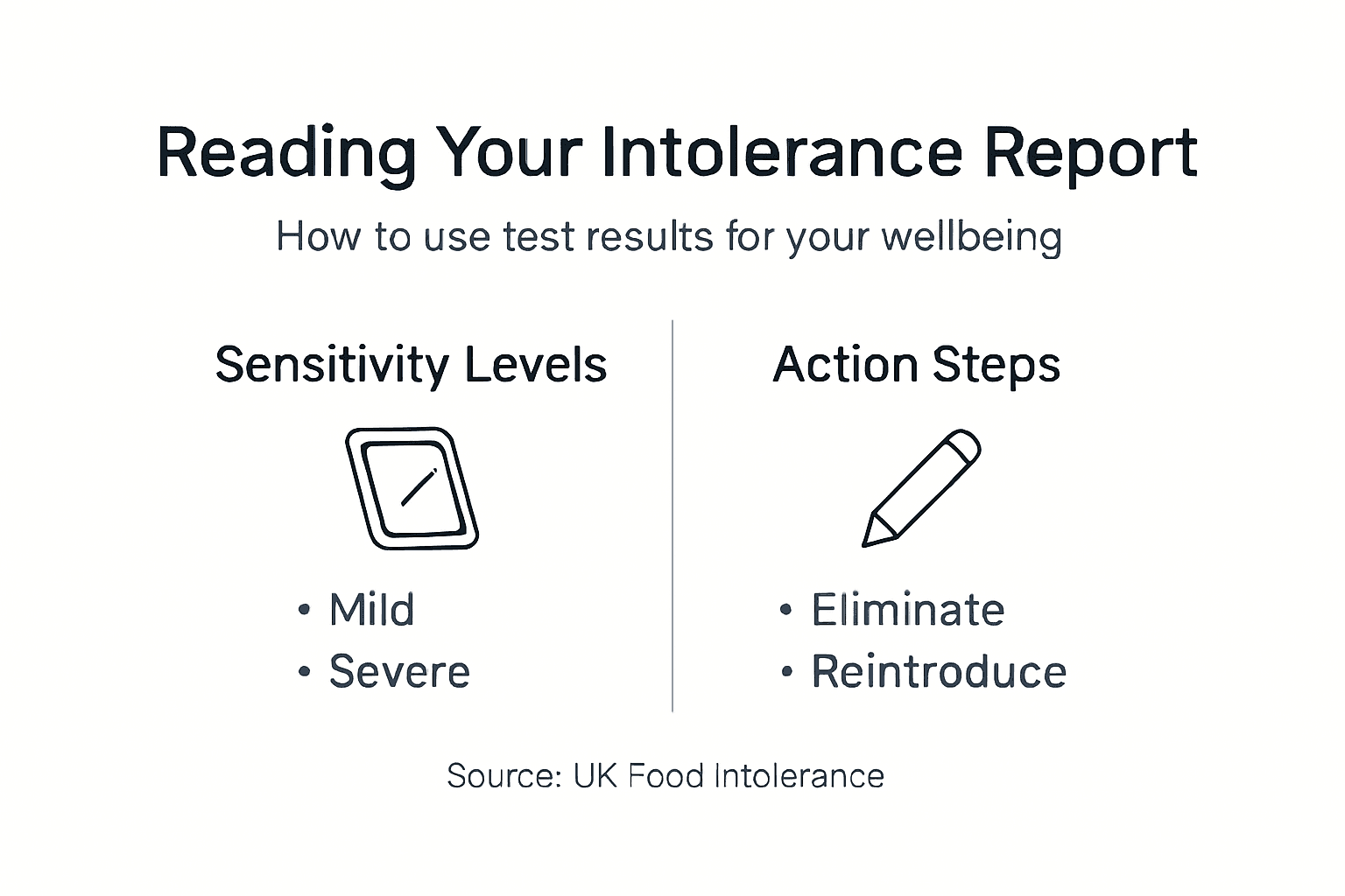 Infographic on reading intolerance test reports