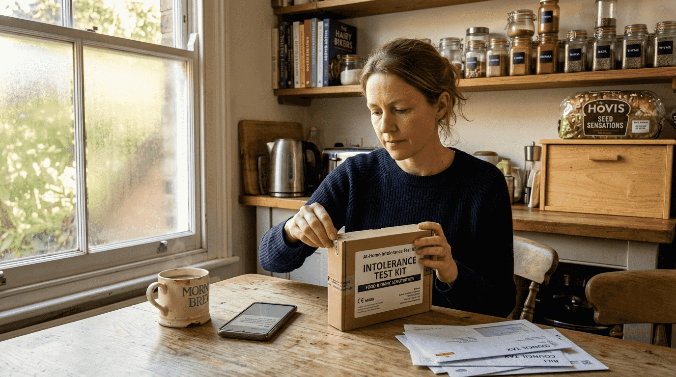 Woman opening at-home intolerance test kit