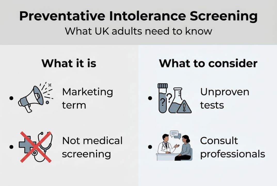 Infographic showing summary of intolerance screening