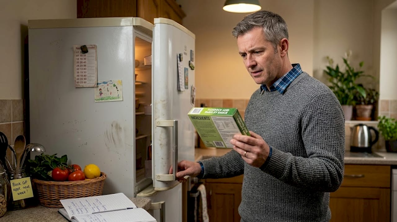 Man checking foods for digestive health