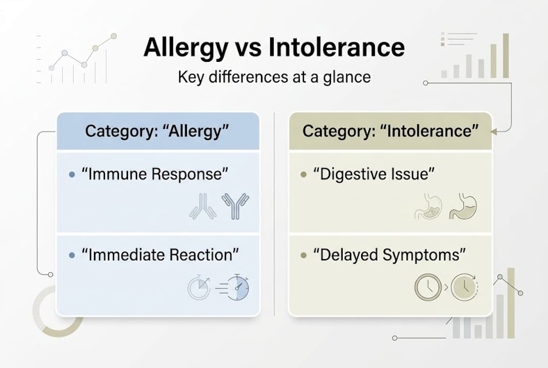 Infographic allergy versus intolerance key differences