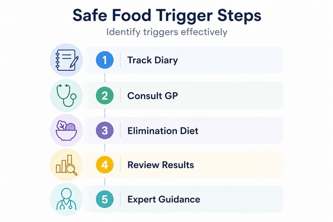 Infographic showing food trigger identification steps