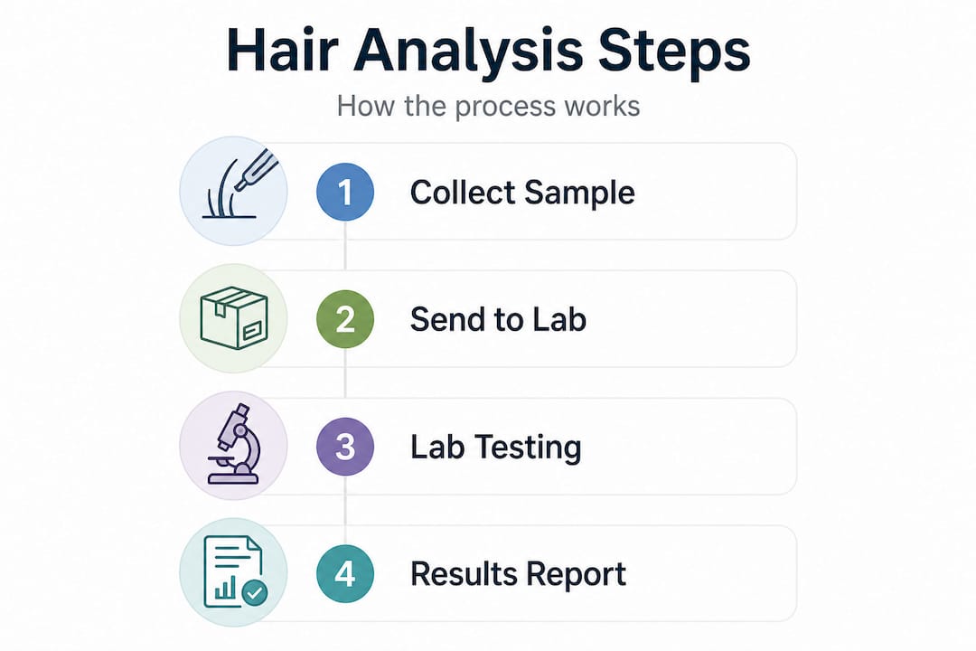 Infographic showing hair analysis steps
