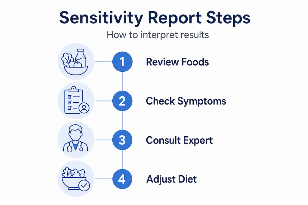 Infographic on food sensitivity report steps