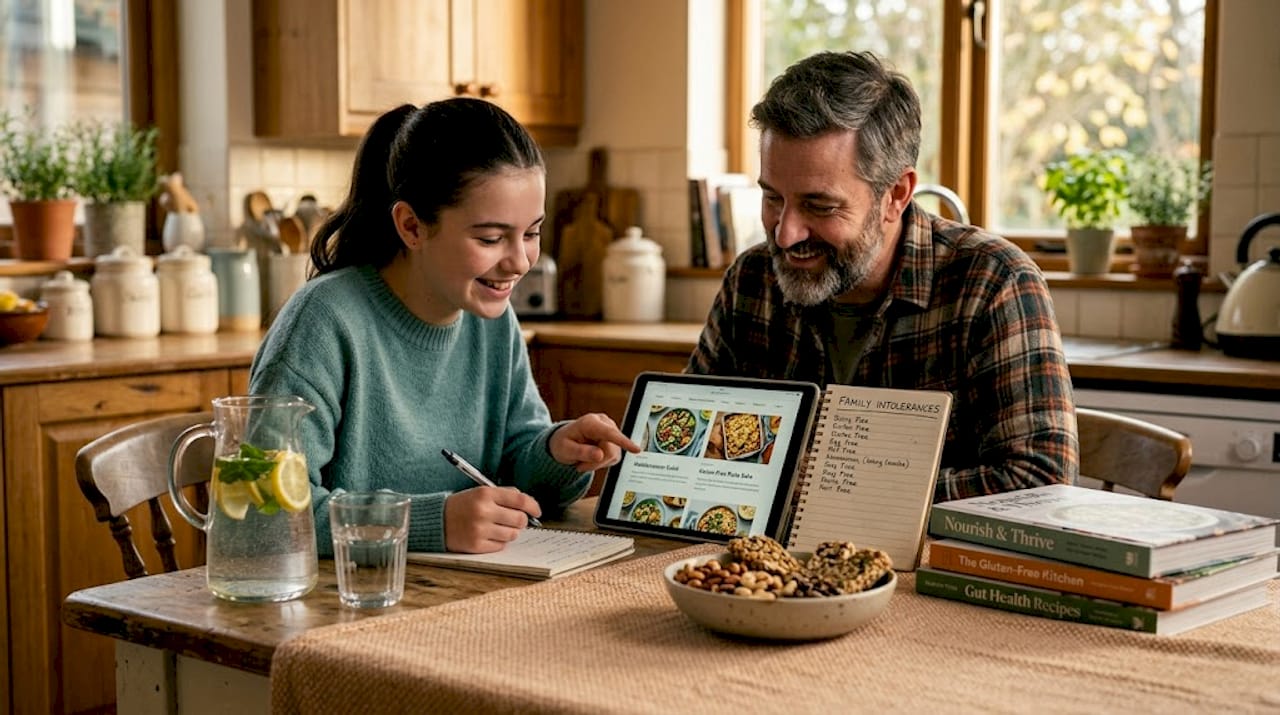 Family cross-referencing recipes for intolerances