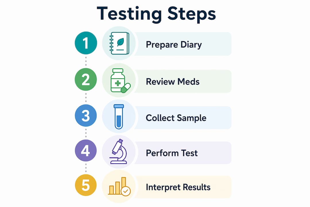 Infographic showing steps in environmental sensitivity testing process