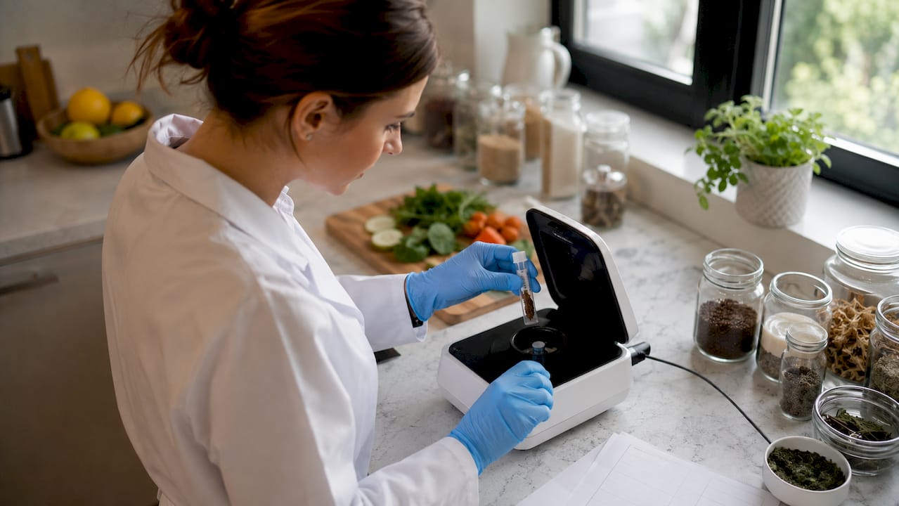 Lab technician preparing digital intolerance test