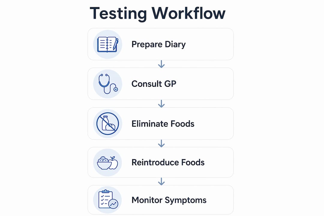 Infographic of child intolerance testing steps