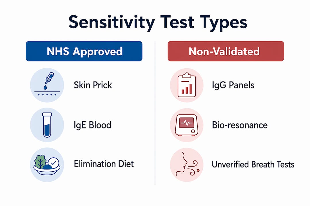 Infographic comparing validated and non-validated sensitivity tests