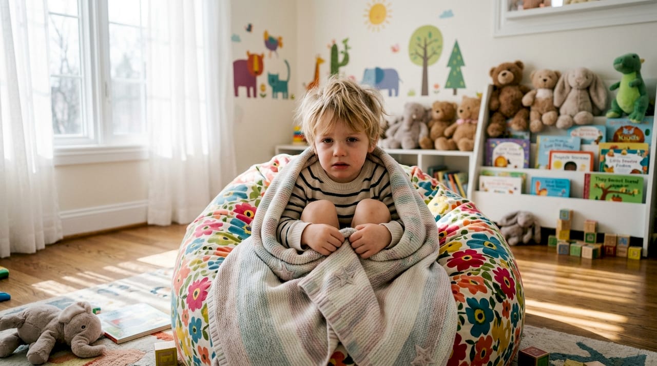 Tired child showing food intolerance symptoms