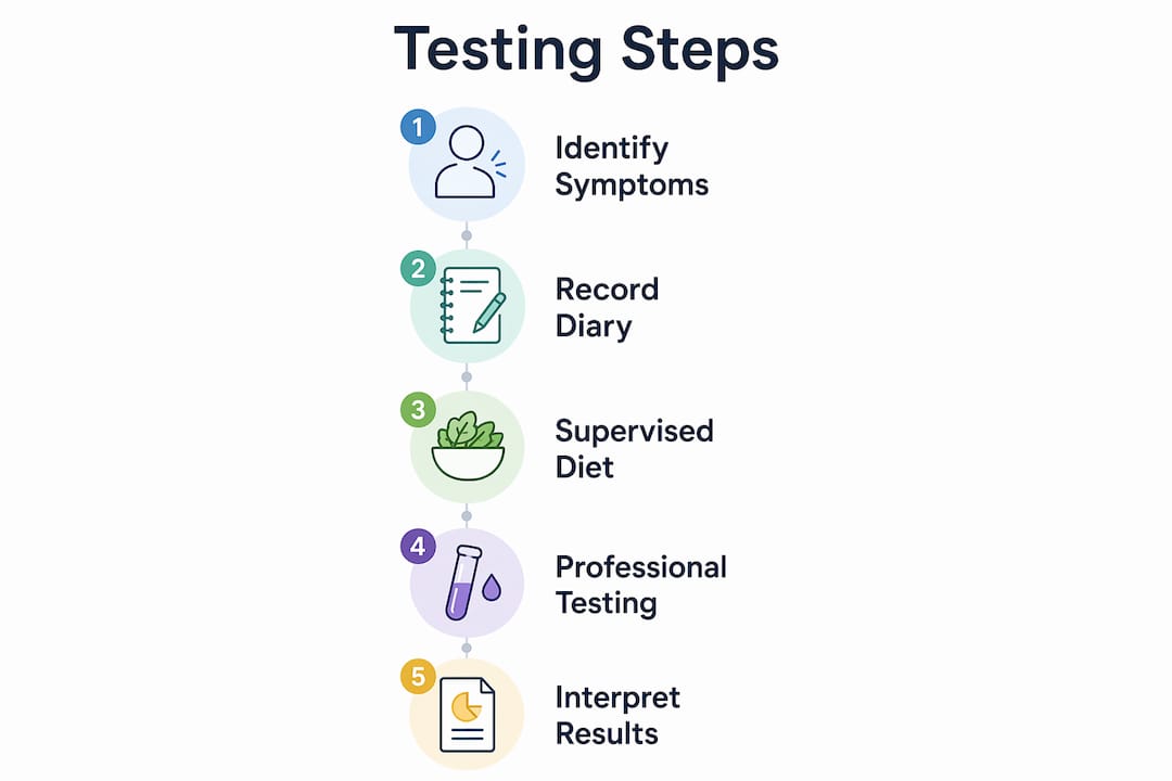 Infographic of child intolerance testing steps
