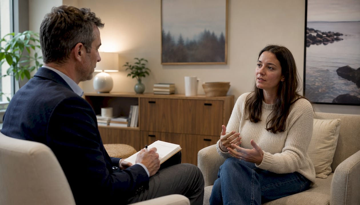 Doctor consulting patient about food allergy