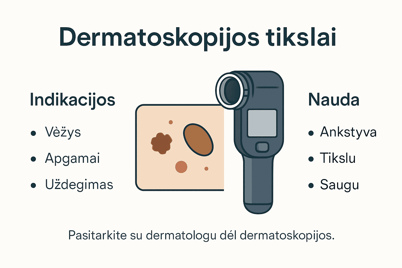 Infografikas: kada verta atlikti dermatoskopiją ir kokia jos nauda jūsų odos sveikatai