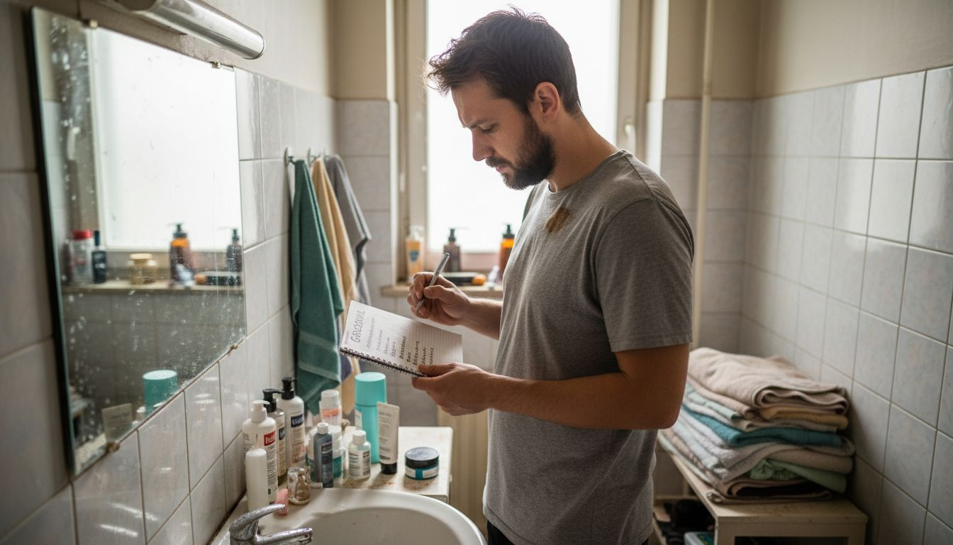 Stoviu vonioje ir mintyse vardiju visus savo prižiūros priemonių buteliukus.