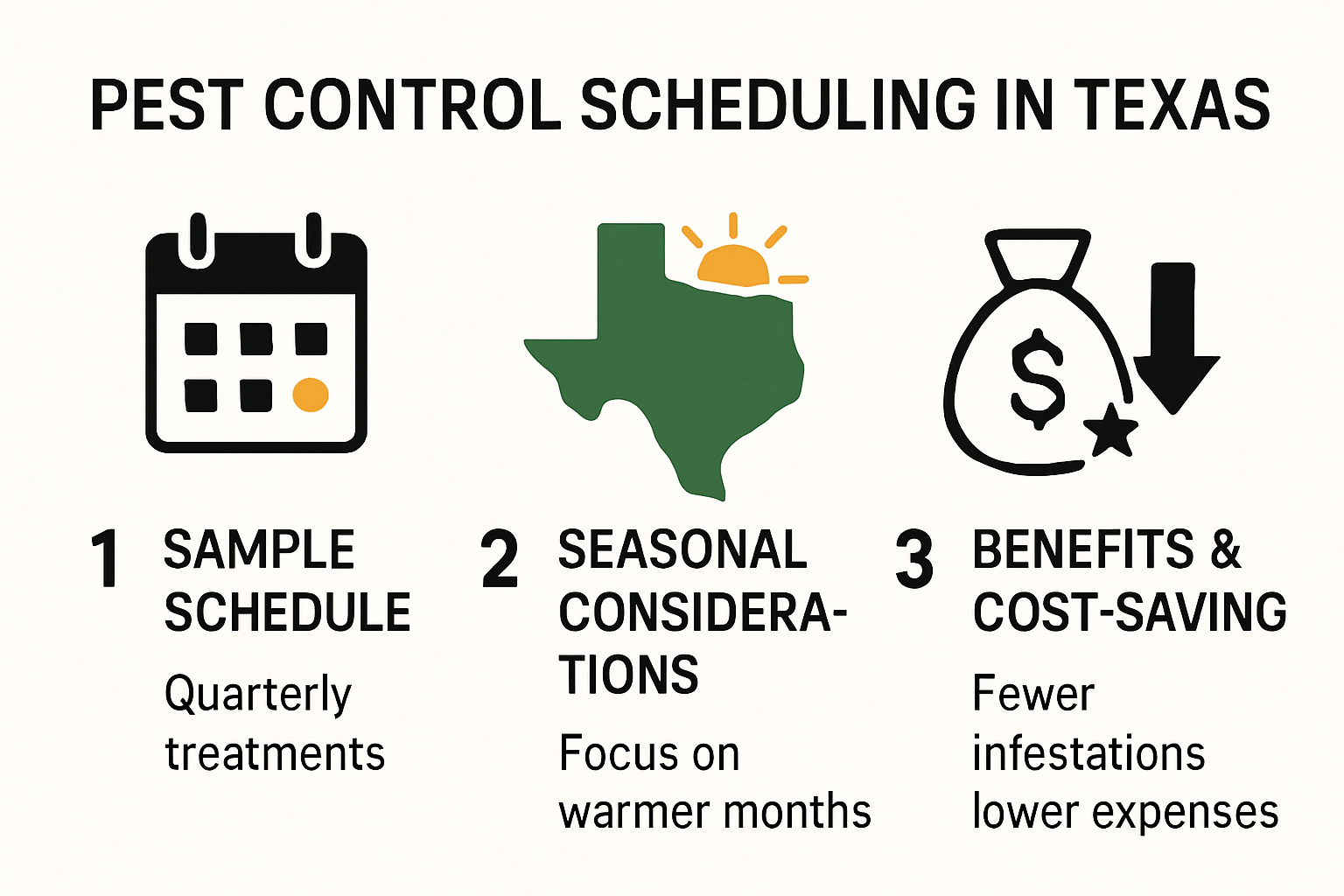 Infographic showing steps and benefits of pest control scheduling