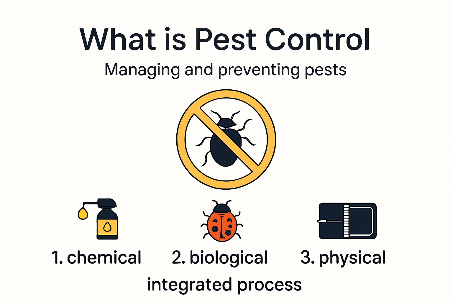 Key pest control methods and their purposes explained visually