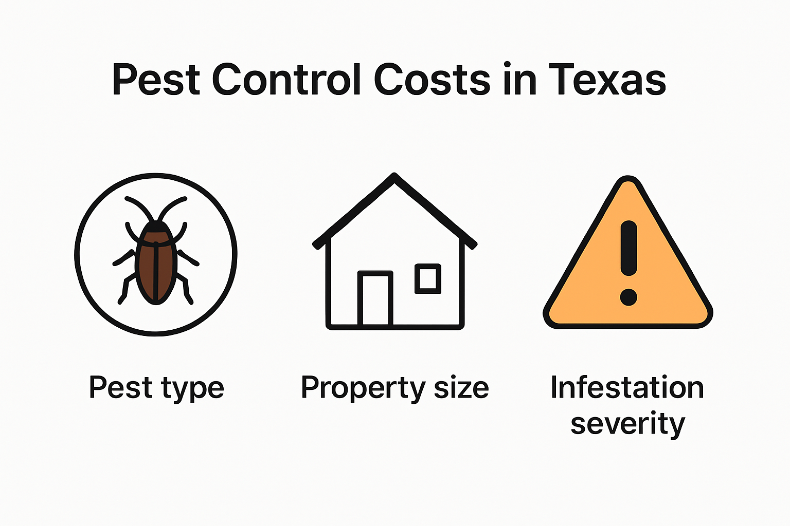 Infographic showing key factors in pest control pricing