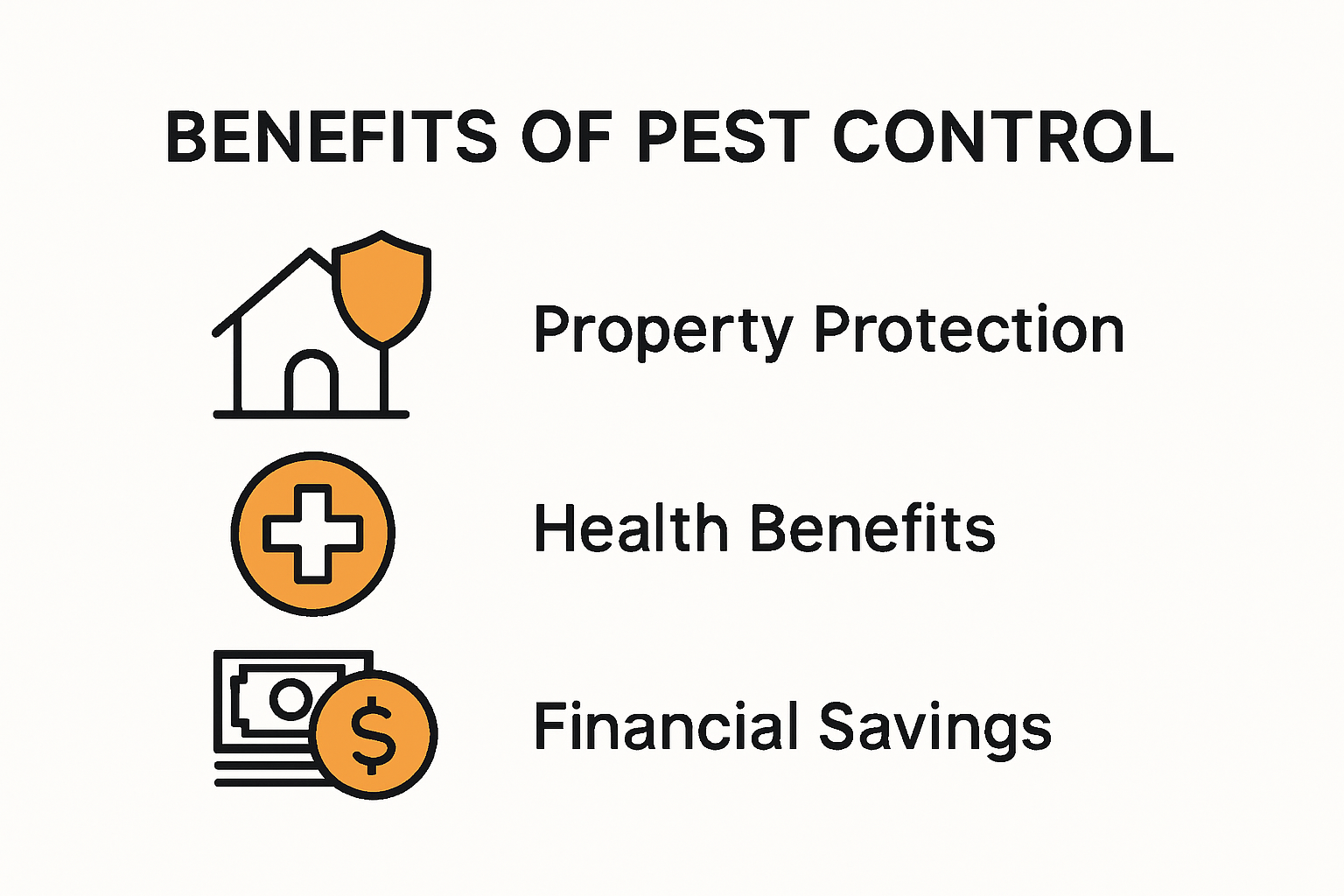 Top Benefits of Pest Control for Texas Homeowners and Businesses 2025 Infographic illustrating major benefits of pest control