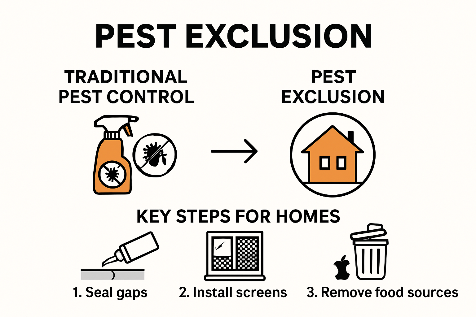 What Is Pest Exclusion? Simple Guide for Texas Homeowners 2025 Infographic visualizing pest exclusion basics and key steps