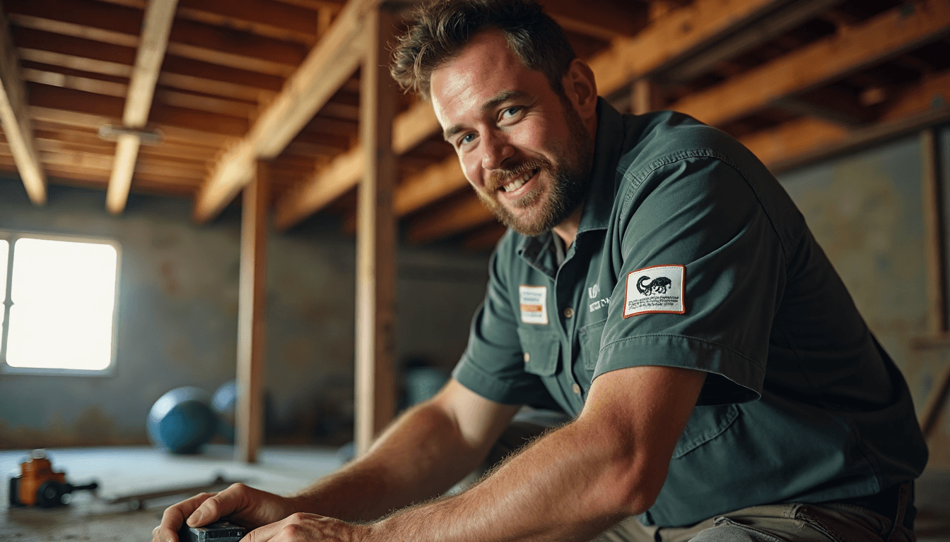 2025 Termite Damage Repair Cost Guide for Texas Homes Contractor repairs termite-damaged wood under Texas house